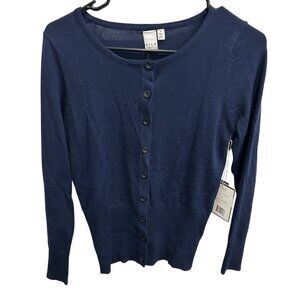 Vila Milano NWT Navy Blue Button Up Cardigan Sweater Sz Small